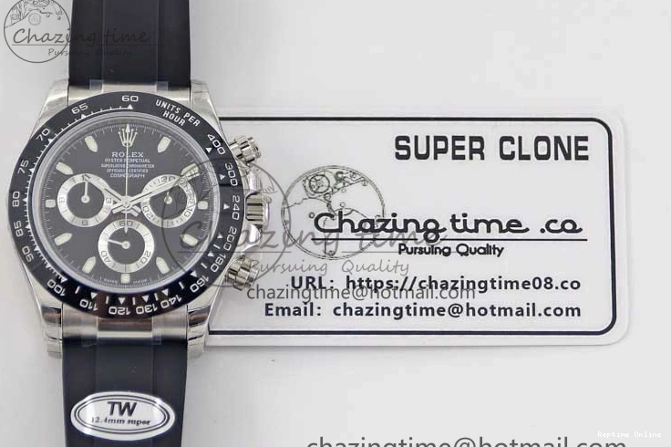 0129 Refined Daytona 116519 SS TWF 1:1 Best Edition 904L Steel Black Dial on Oysterflex Strap A 2409